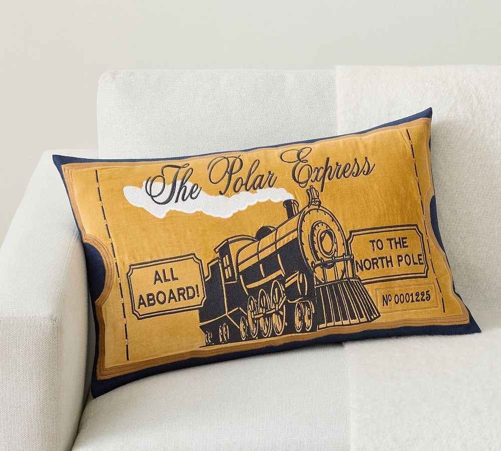 The Polar Express™ Ticket Lumbar Pillow | Pottery Barn (US)