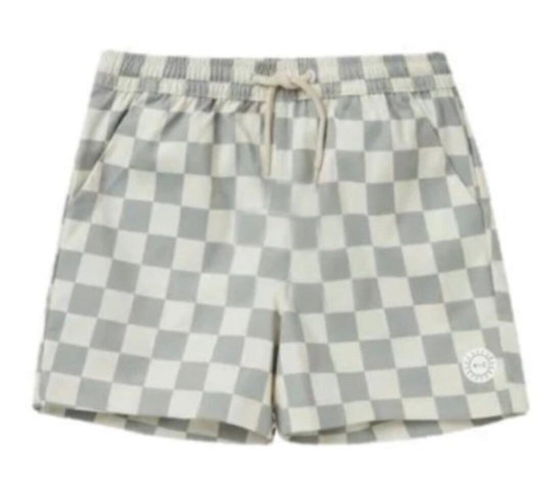 Boy's Blue Checkered Board Shorts | Etsy (US)
