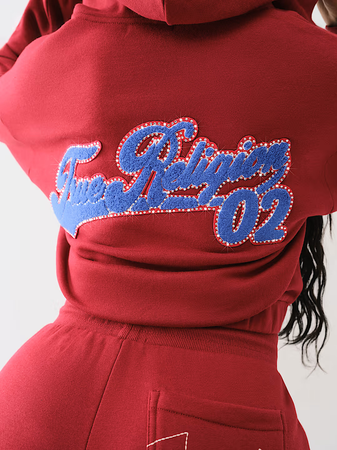 CRYSTAL PATCH ZIP VARSITY HOODIE | True Religion