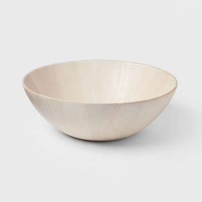 16oz Rubberwood White Washed Serving Bowl - Threshold™ | Target