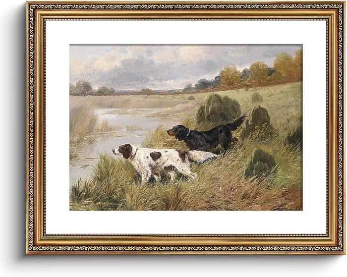 ARPEOTCY Vintage Gold Framed Large Wall Art, Retro River Landscape Paintings, Canvas Prints Artwo... | Amazon (US)