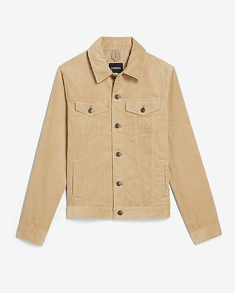 Khaki Corduroy Trucker Jacket | Express