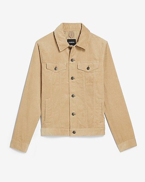 Khaki Corduroy Trucker Jacket | Express