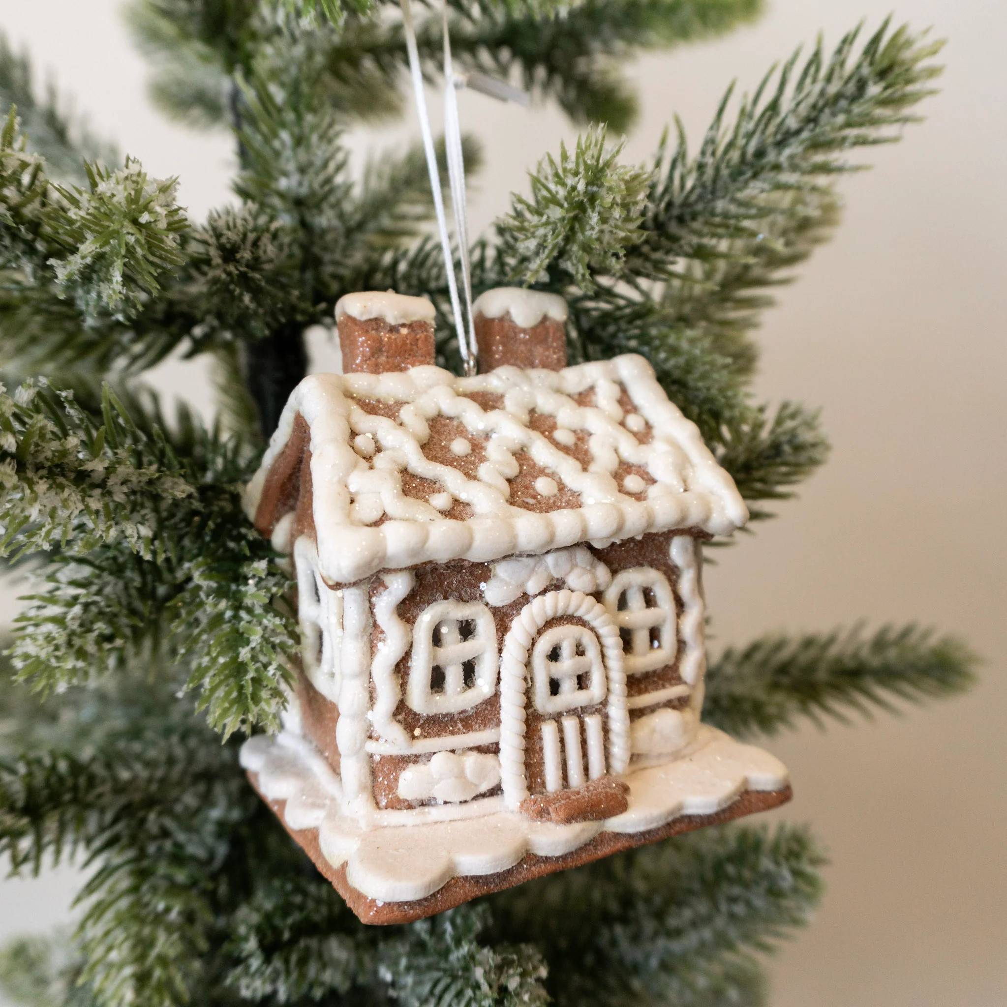 Lighted Gingerbread House Ornament (2) | Eco Chic Home