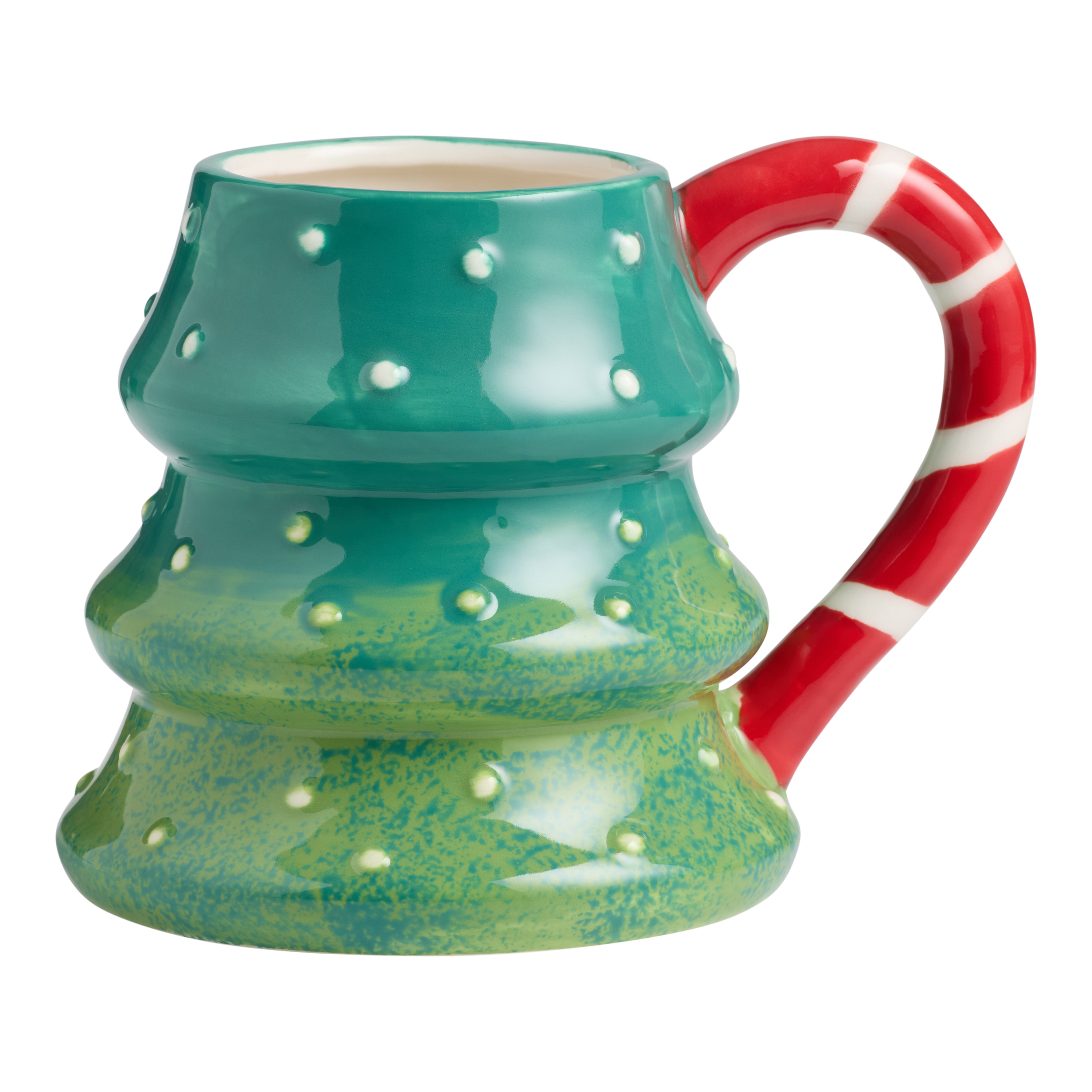 Green Ombre Christmas Tree Hand Painted Figural Ceramic Mug | World Market