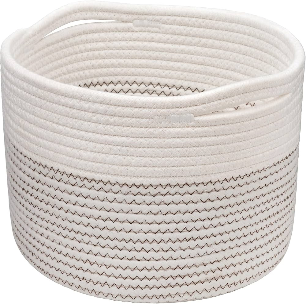 INDRESSME Small Rope Basket Round Woven Storage Basket Cute Dog Toy Basket Cotton Basket Baby Nur... | Amazon (US)