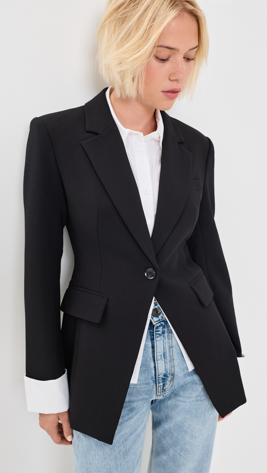 Favorite Daughter The Madison Avenue Blazer Black/ White 0 | Shopbop