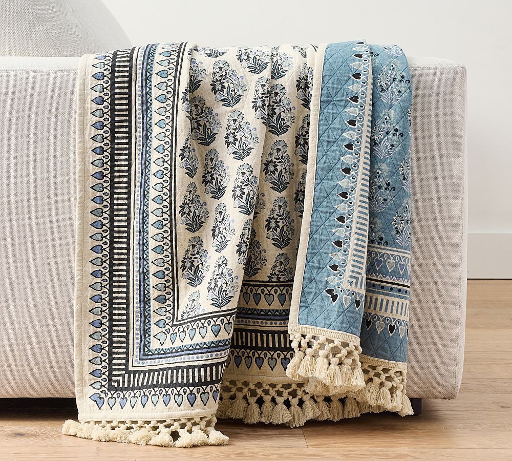 Jacquard Cotton Throw Blanket | Pottery Barn (US)