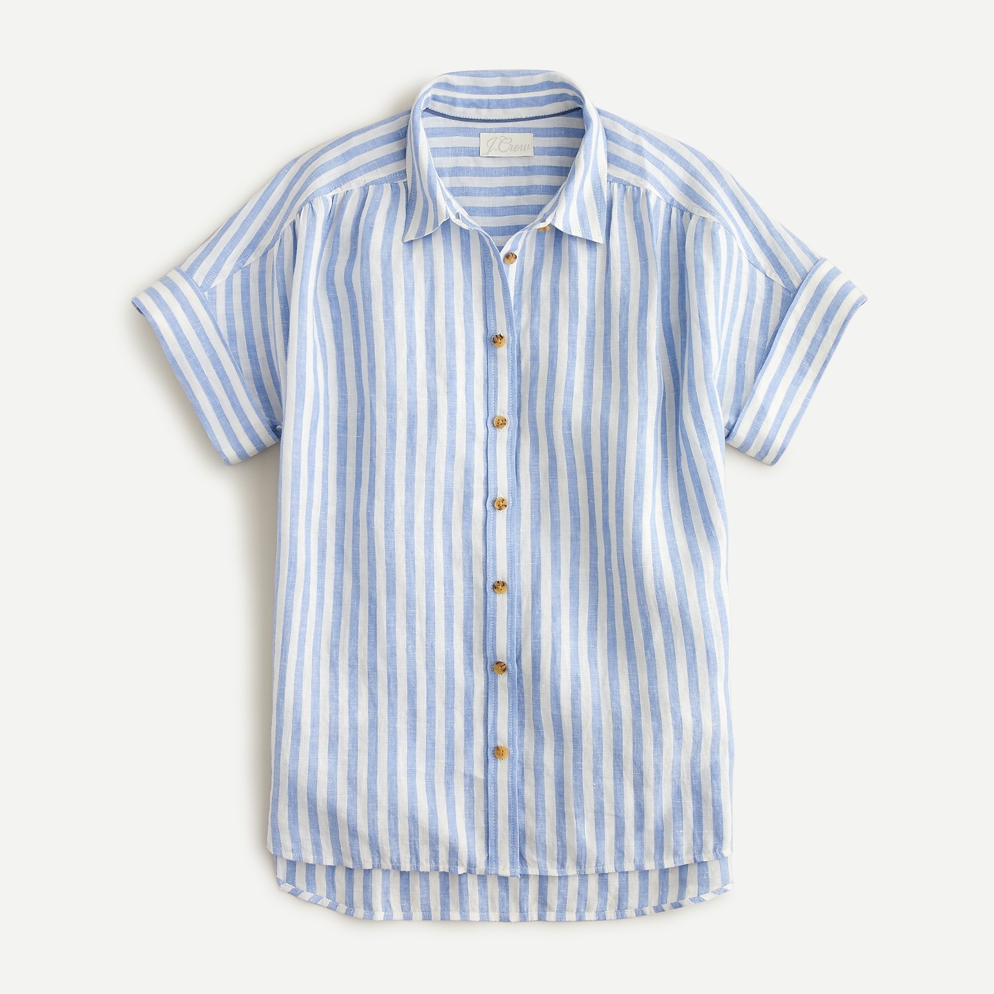 Relaxed-fit short-sleeve Baird McNutt Irish linen shirt in stripe | J. Crew US