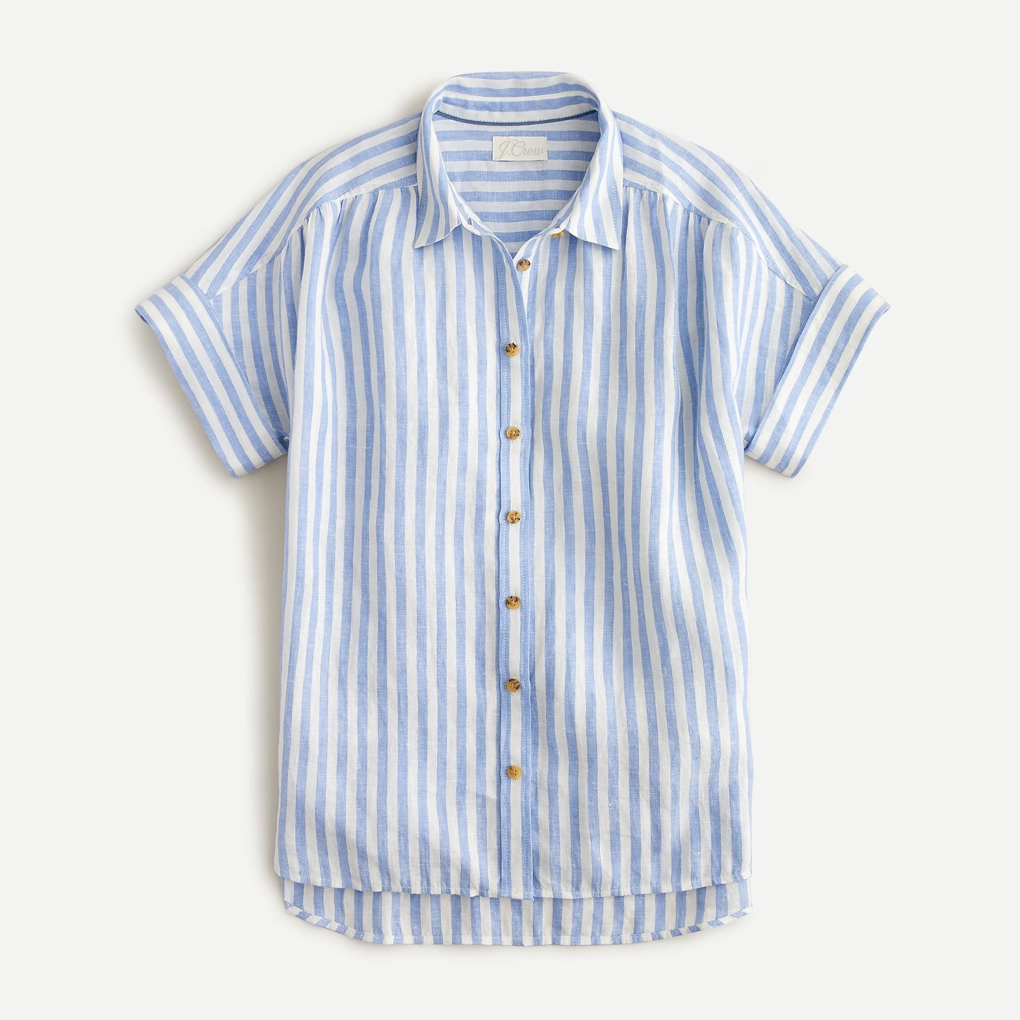 Relaxed-fit short-sleeve Baird McNutt Irish linen shirt in stripe | J.Crew US