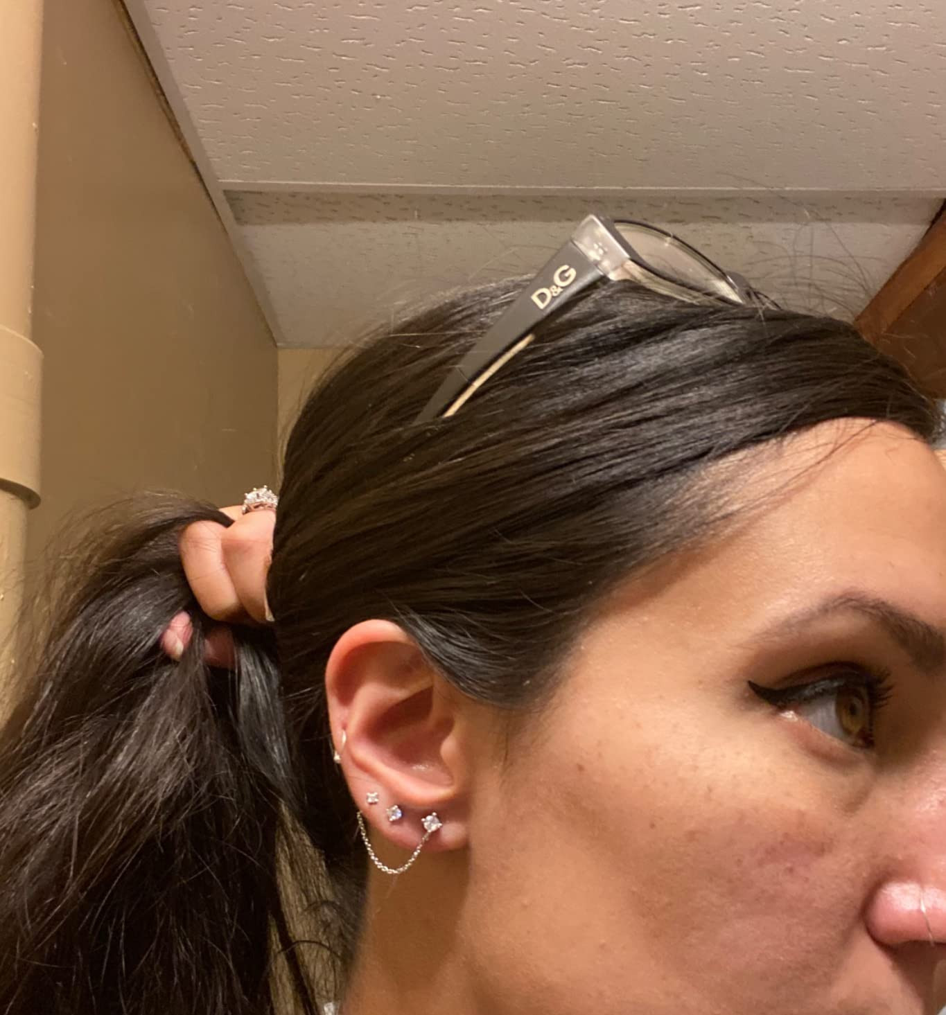 YADOCA 4 Pairs Chain Earrings for Women CZ Ball Bar Huggie Hoop Piercing Dangle Chain Stud Earrin... | Amazon (US)