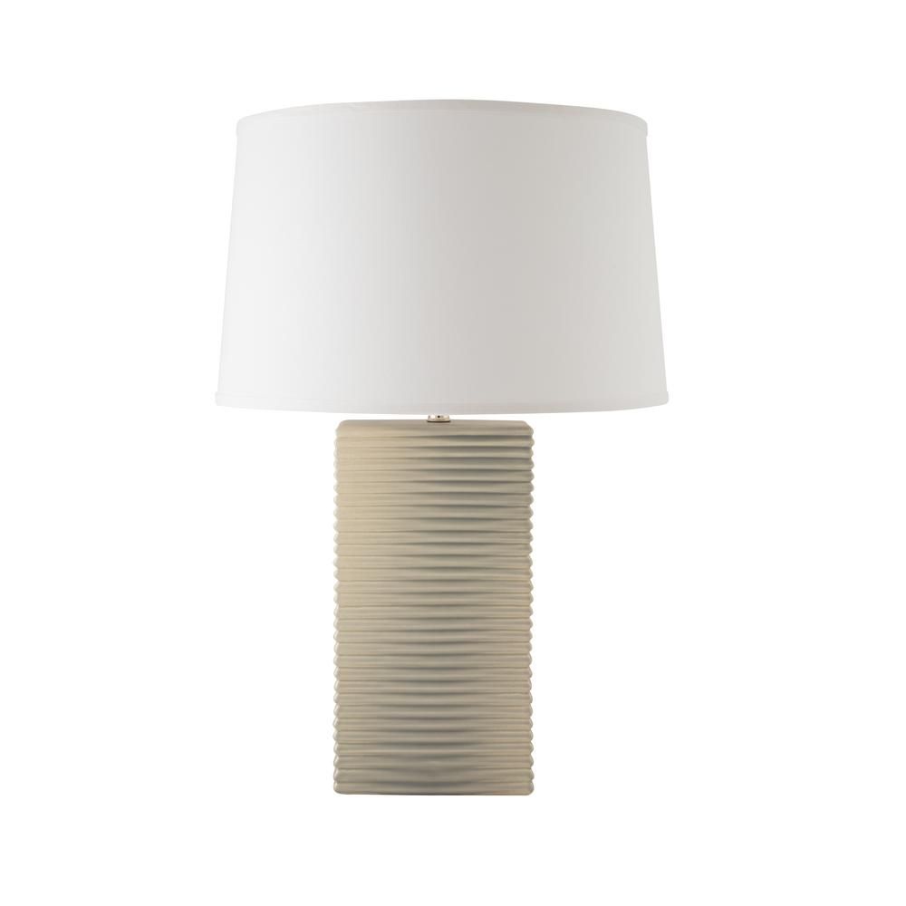RJF ENTERPRISES Layered Texture 27 in. Coventry Grey Pearl Indoor Table Lamp | The Home Depot