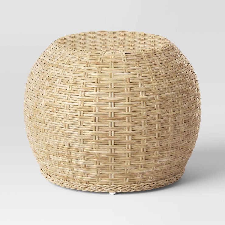 Avens Round Caned Ottoman Natural - Threshold™ | Target