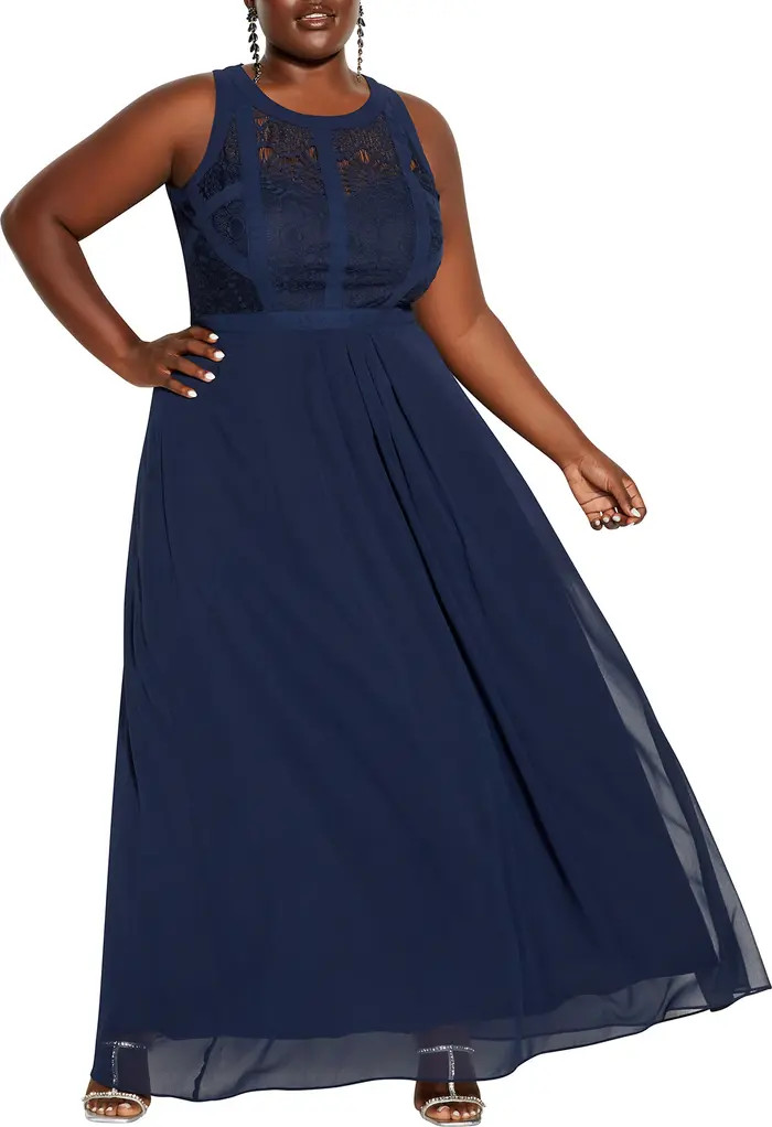 City Chic Paneled Bodice Maxi Dress | Nordstrom | Nordstrom