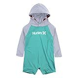 Hurley Baby Boys' Long Sleeve Hooded Coverall, Aurora Green, 3M | Amazon (US)