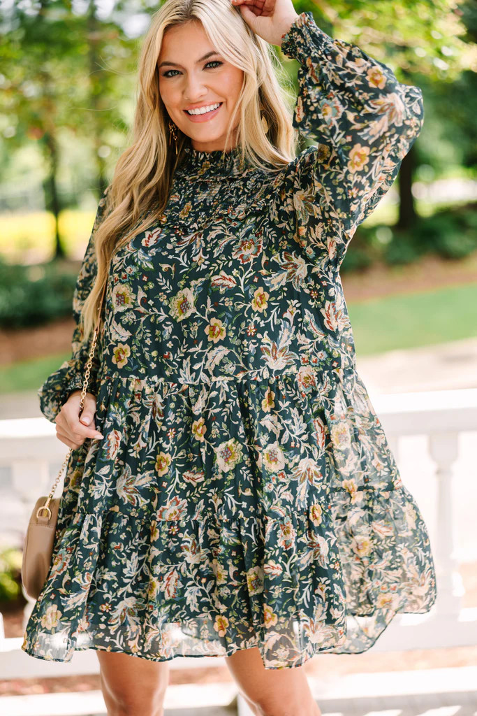 Fate: All A Dream Emerald Green Floral Dress | The Mint Julep Boutique