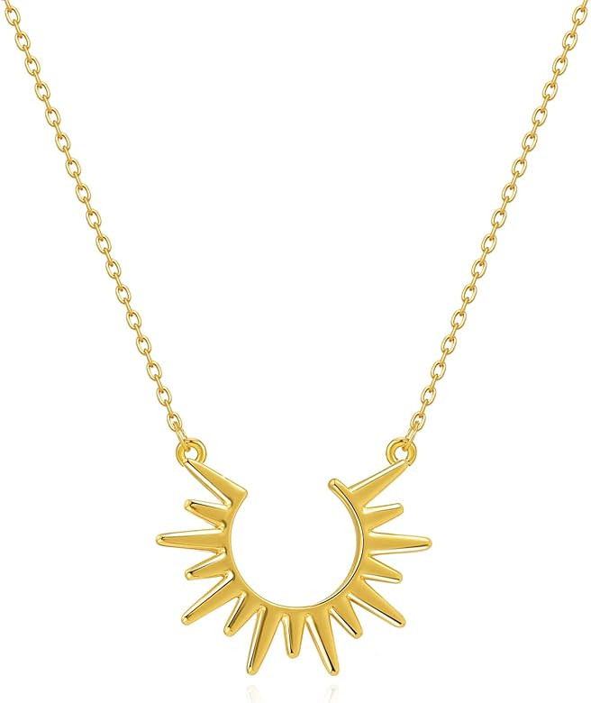 MRSXIA Gold Necklace for Women Pendant 18K Gold Filled Dainty Chain Simple Jewelry | Amazon (US)
