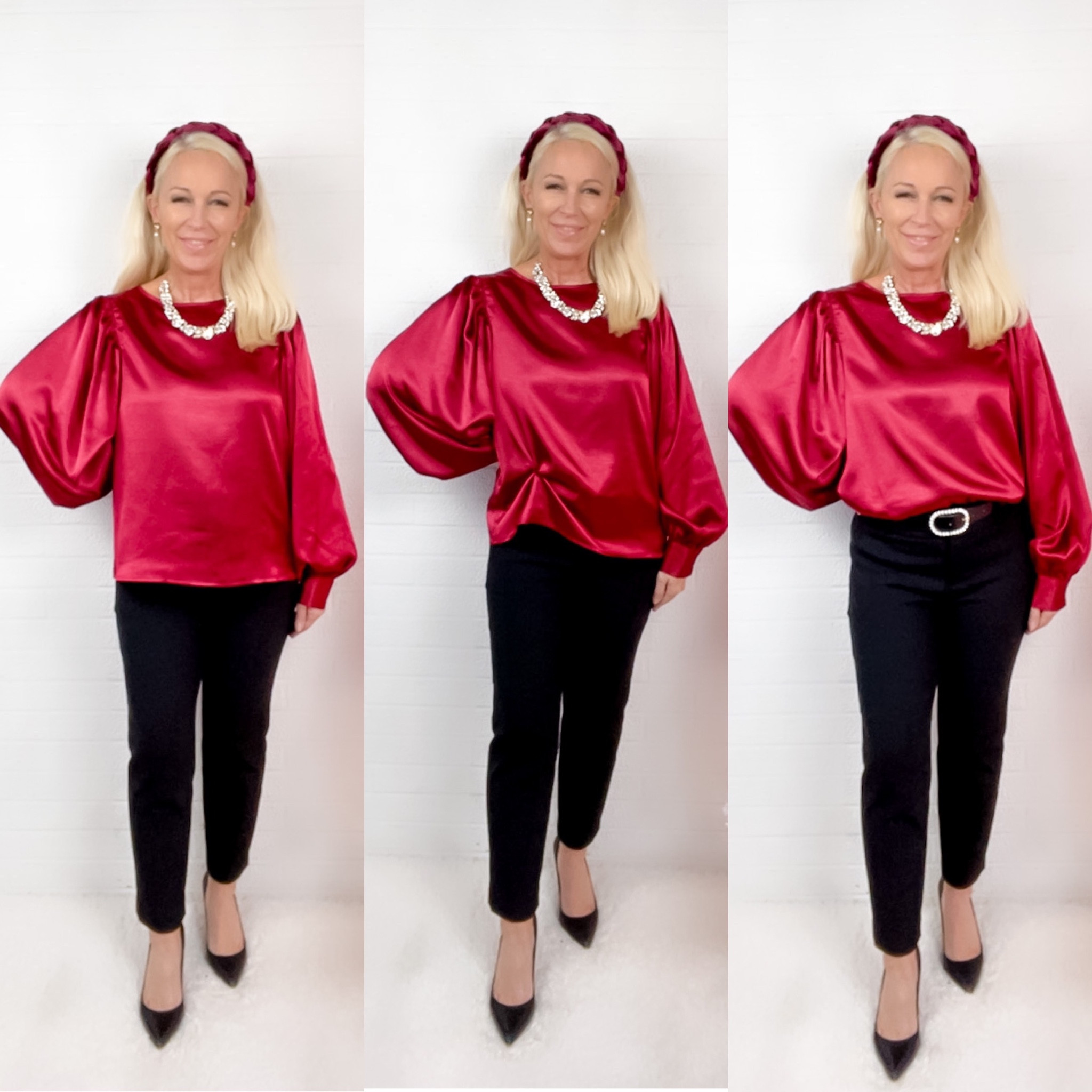 BACK IN STOCK! This gorgeous ruby red satin blouse is back in stock…and perfect for holiday party, Christmas party, holiday outfit, or Christmas outfit. 🎄❤️

#LTKSeasonal #LTKunder50 #LTKHoliday