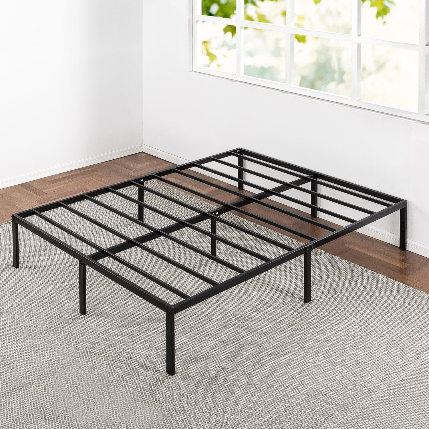Mellow 14" Metal Platform Bed Frame with Heavy Duty Steel Slats, Black, Twin | Walmart (US)