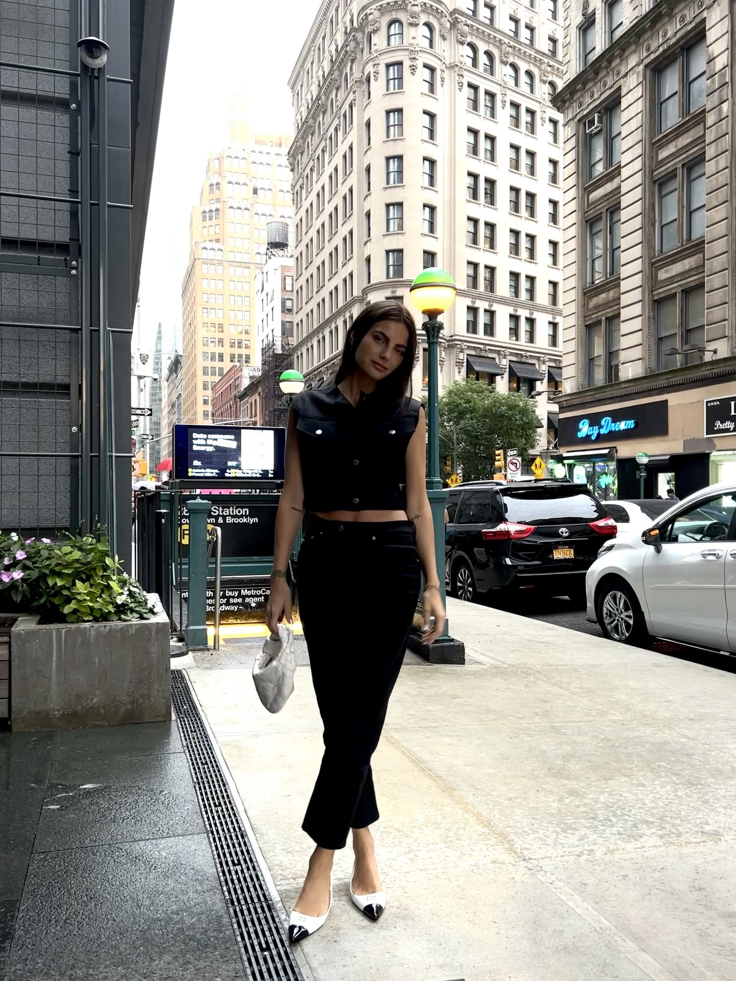 1st day in NYC! It was HOT! My look was a PRADA set, Miu Miu shoes and Bottega bag. I love this set so much I take it everywhere with me. Versatile and comfortable! 

#LTKshoecrush #LTKstyletip #LTKitbag