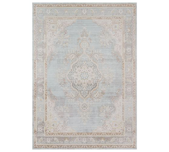 Carina Synthetic Rug - Porcelain Blue | Pottery Barn (US)
