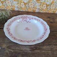 Large Round Vegetable Red Transferware Bowl Bwm & Co Brown Westhead Moore Fritz England, Late 1800S | Etsy (US)