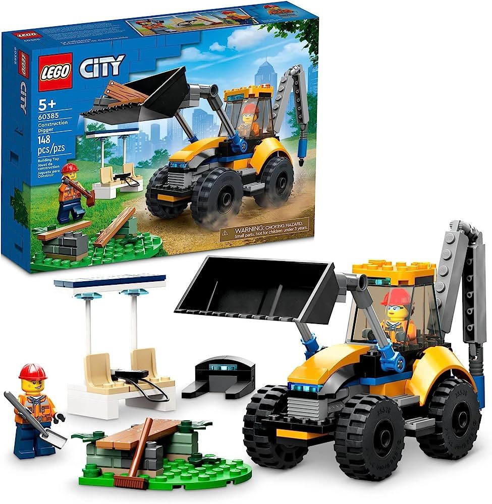 LEGO City Construction Digger 60385, Excavator Toy for Kids, Boys & Girls Ages 5 Plus Years Old, ... | Amazon (US)