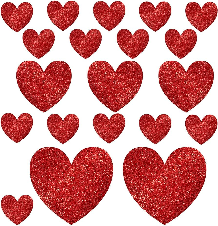 amscan Glitter Heart Cutouts 20ct | Amazon (US)