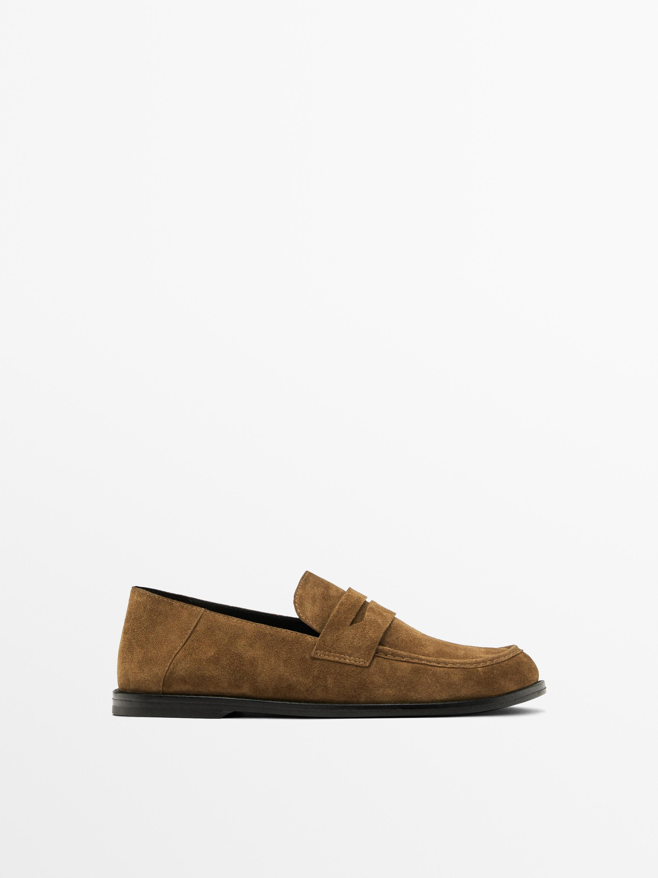 Split leather loafers | Massimo Dutti UK
