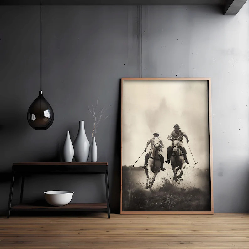 Polo Sports Poster Horse Wall Art, Vintage Polo Players Print, Lifestyle Print, Polo Wall Art, Po... | Etsy (US)
