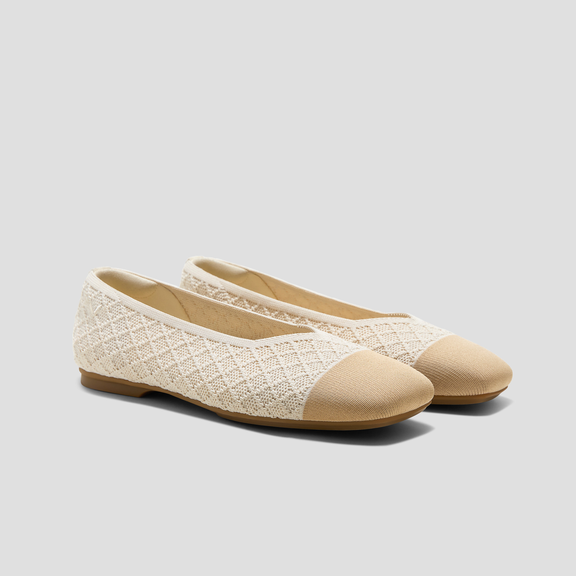 VIVAIA Square-Toe Margot™ V-Cut Flats (Margot™ 3.0)|YELLOW APRICOT QUILT|5.5-6 | VIVAIA