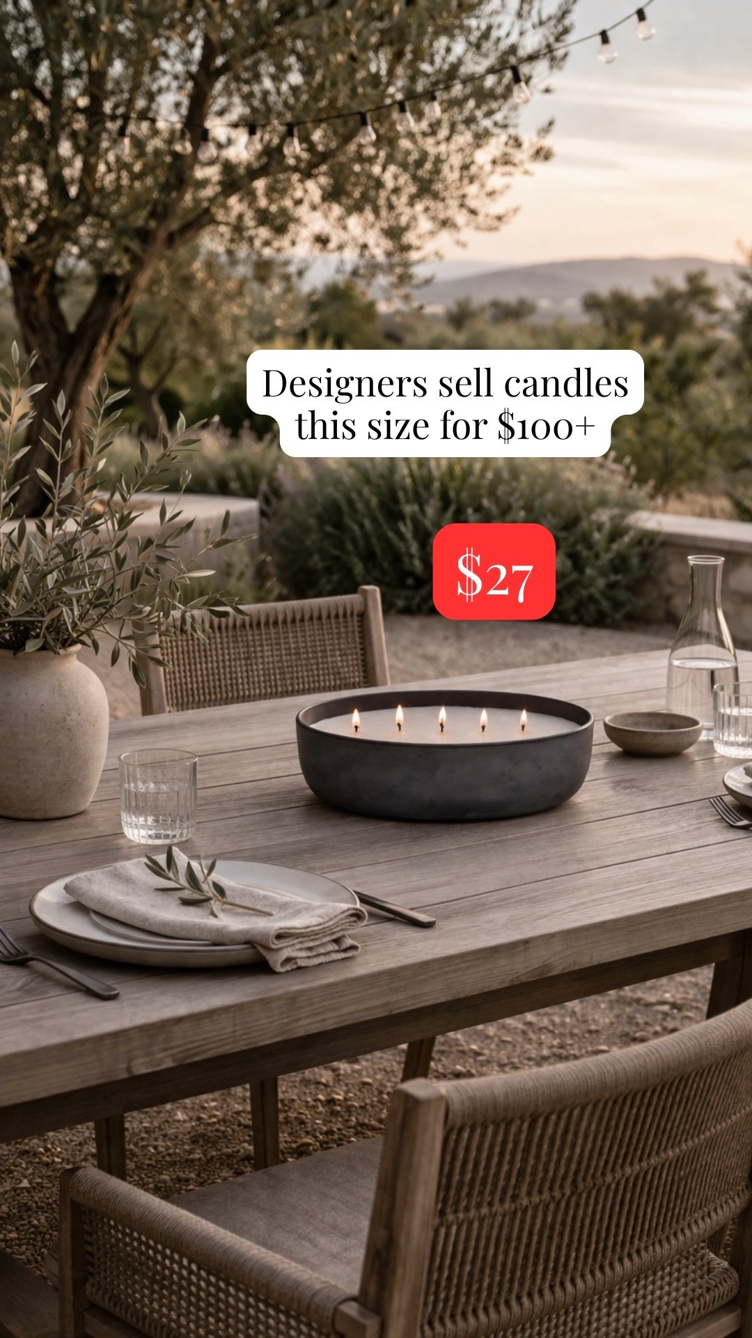 Designer look candle