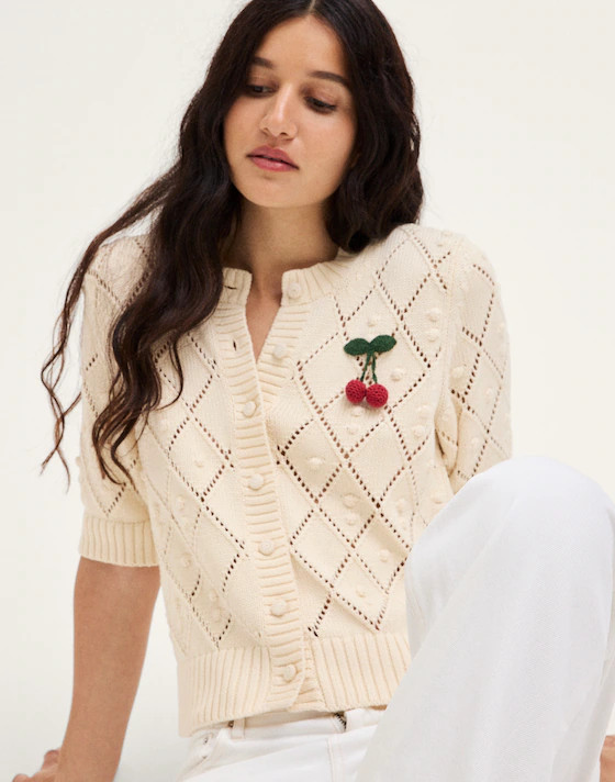 Bauble Pointelle-Stitch Cardigan in 100% Cotton | Madewell