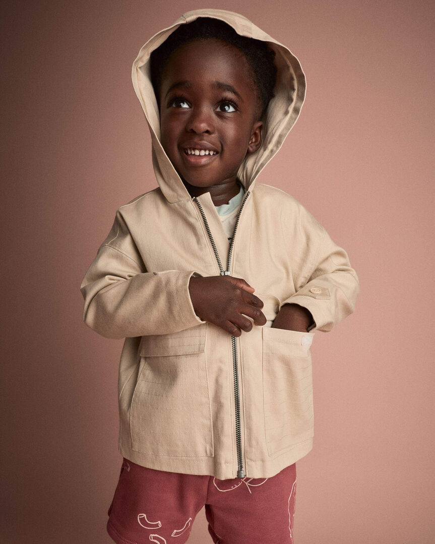 Toddler Boy Zip-Up Hooded Jacket with Pockets - Khaki - Otter Avenue | Carter's | Carter's Inc