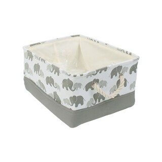 Foldable Fabric Storage Basket Bin Toy (Grey Elephant - 14.2" x 10.2" x 6.7") | Bed Bath & Beyond