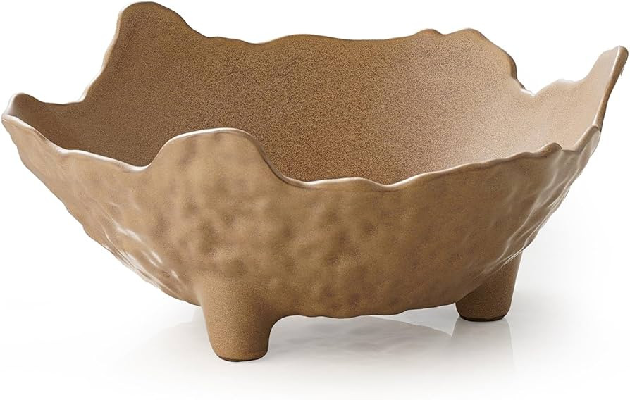 Fruit Bowl for Kitchen Counter, Porcelain Decorative Bowl for Home Décor Modern Pedestal Bowl wi... | Amazon (US)
