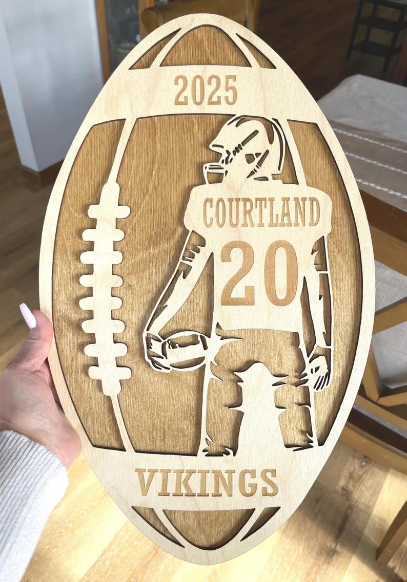 Personalized Football Player Wood Sign: Custom Team Colors Available - Etsy | Etsy (US)
