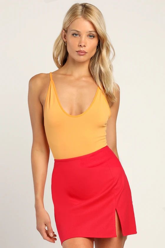 Sweet Ambition Bright Red High Rise Mini Skirt | Lulus (US)