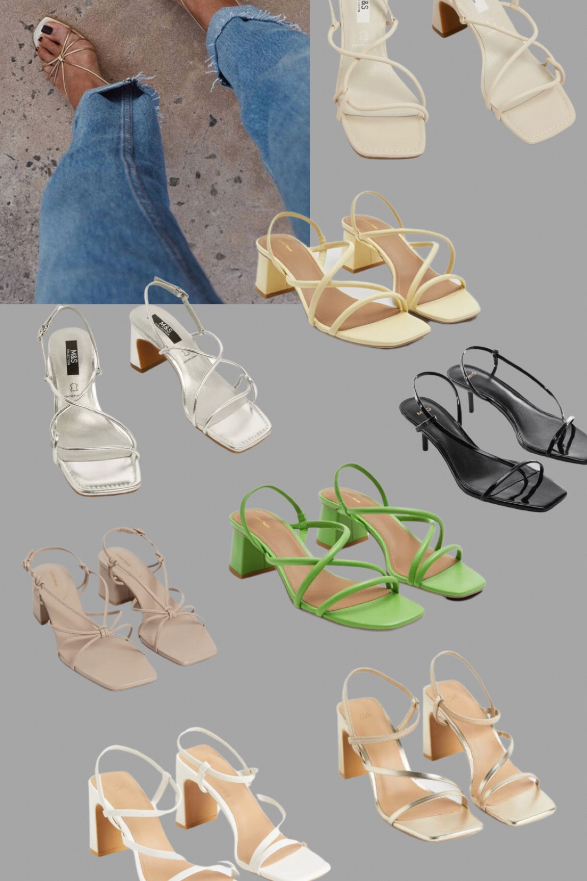 Strappy heels to dress up any jeans outfit x