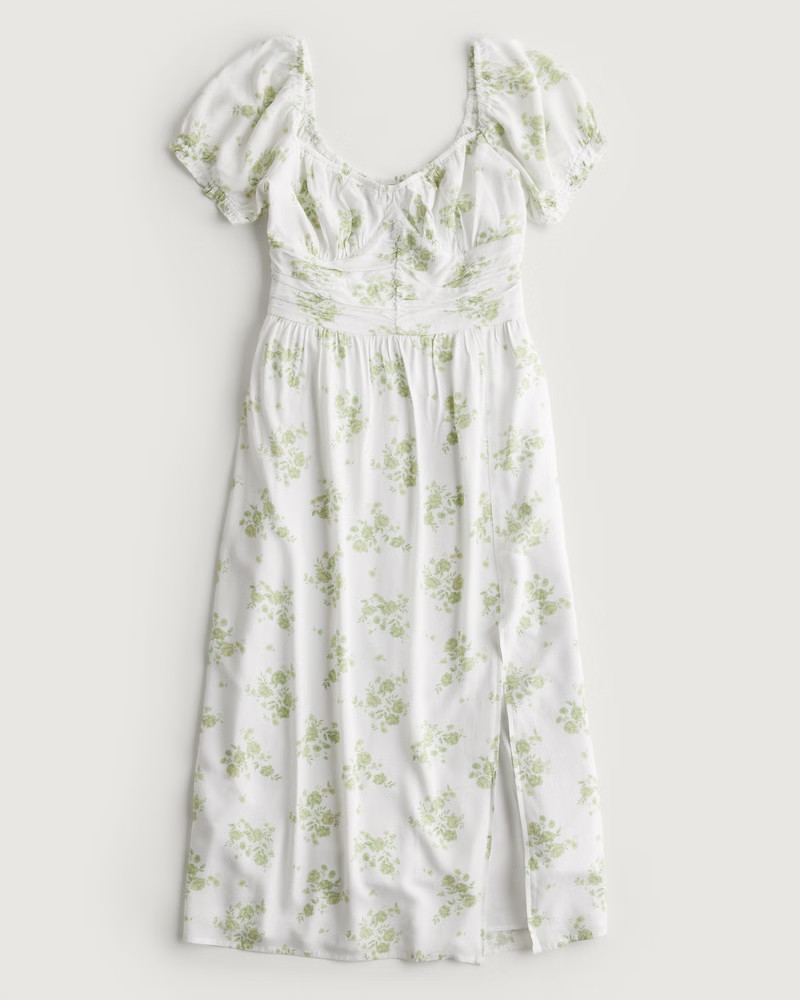 Ruched Waist Midi Dress | Hollister (US)