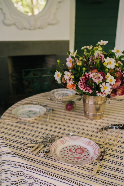 Yellow Stripes Tablecloth | Julia Amory