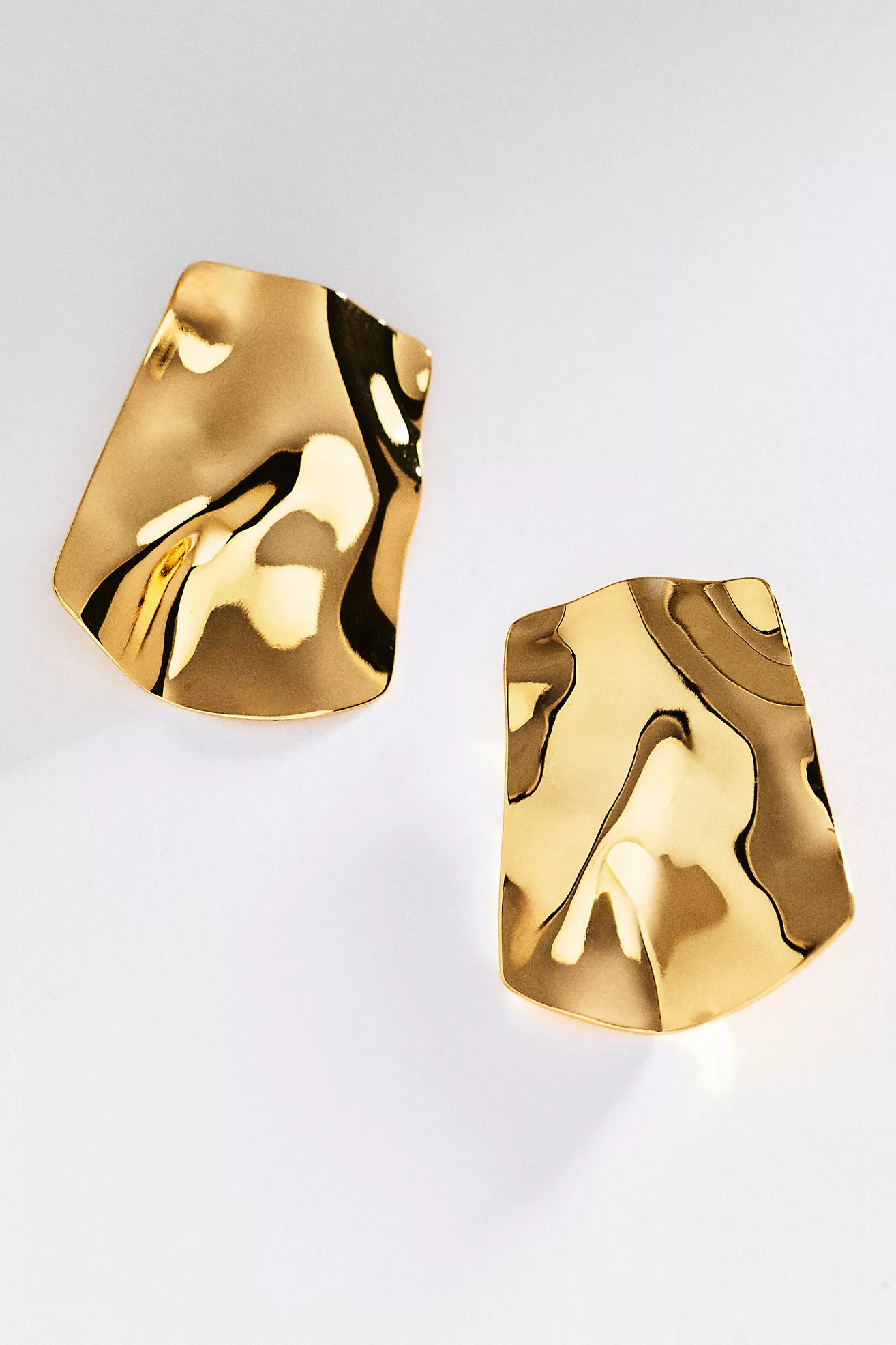 Hammered Metal Post Earrings | Anthropologie (US)