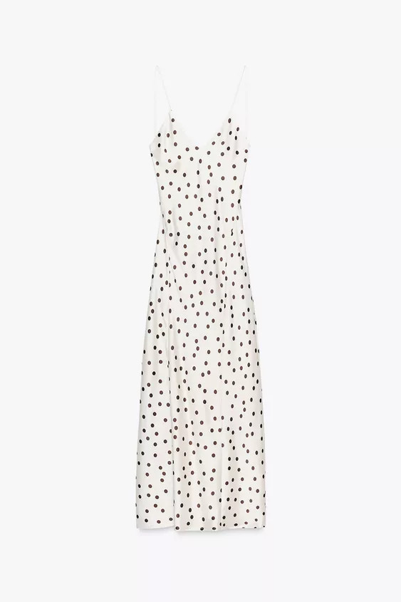 SATIN POLKA DOT MIDI DRESS | Zara US
