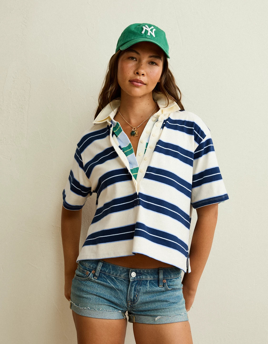 AE Striped Rugby Polo T-Shirt | American Eagle Outfitters (US & CA)