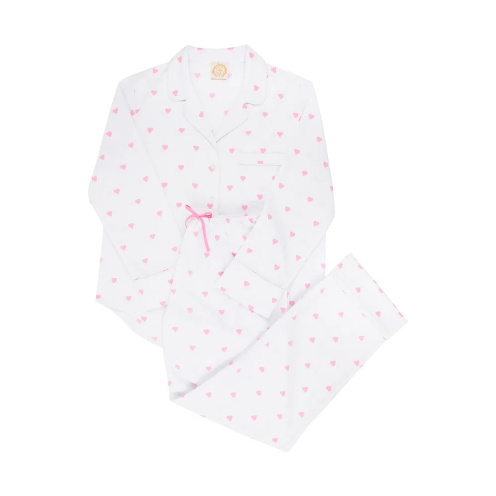 Let Me Lounge Set (Ladies) - Hamptons Hot Pink Heart Eyes with Worth Avenue White | The Beaufort Bonnet Company