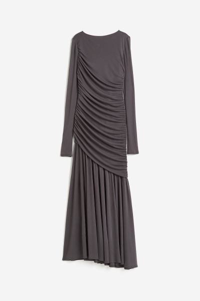 Draped Jersey Dress - Dark grey - Ladies | H&M AU | H&M (AU)