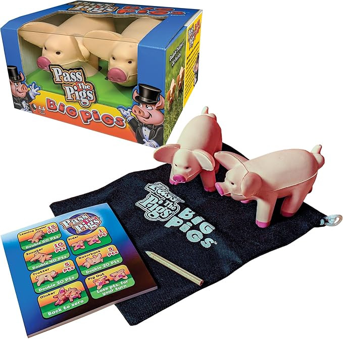 Pass The Pigs Big Pigs by Winning Moves Games USA, Hysterical Pig-Dice Rolling Game with Oversize... | Amazon (US)