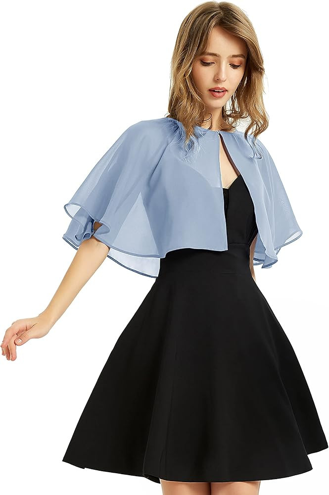 Women's Soft Chiffon Shawl Wraps Shrug for Evening Dress Wedding Cape Bolero Flapper Cover Up | Amazon (US)