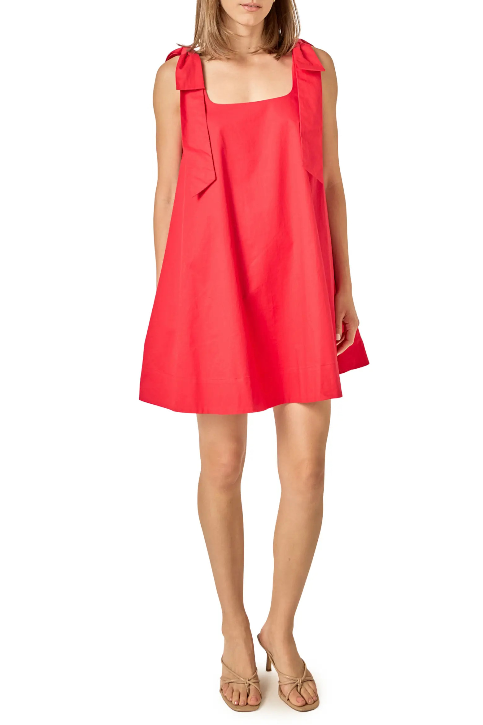 Bow Shoulder Sleeveless Cotton Minidress (Women) | Nordstrom | Nordstrom