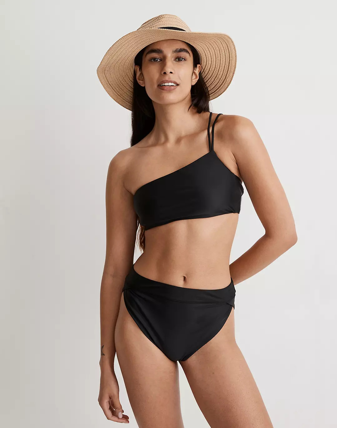 Double-Strap One-Shoulder Bikini Top | Madewell